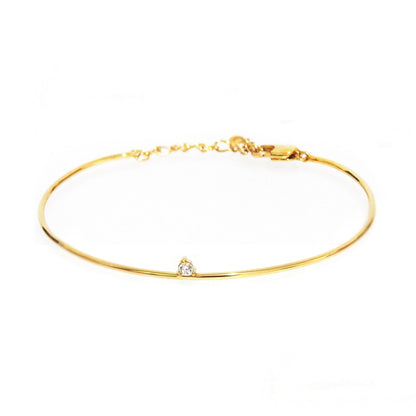 Tiny Stone Bangle with Chain Closure