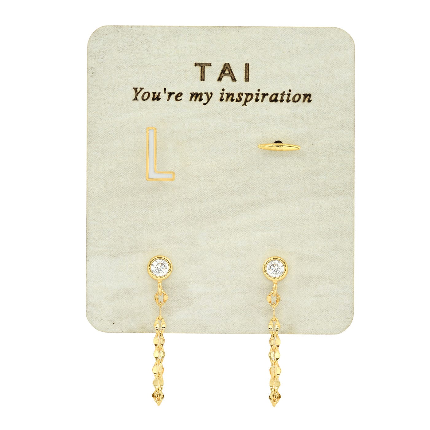 Enamel Monogram Stud Set