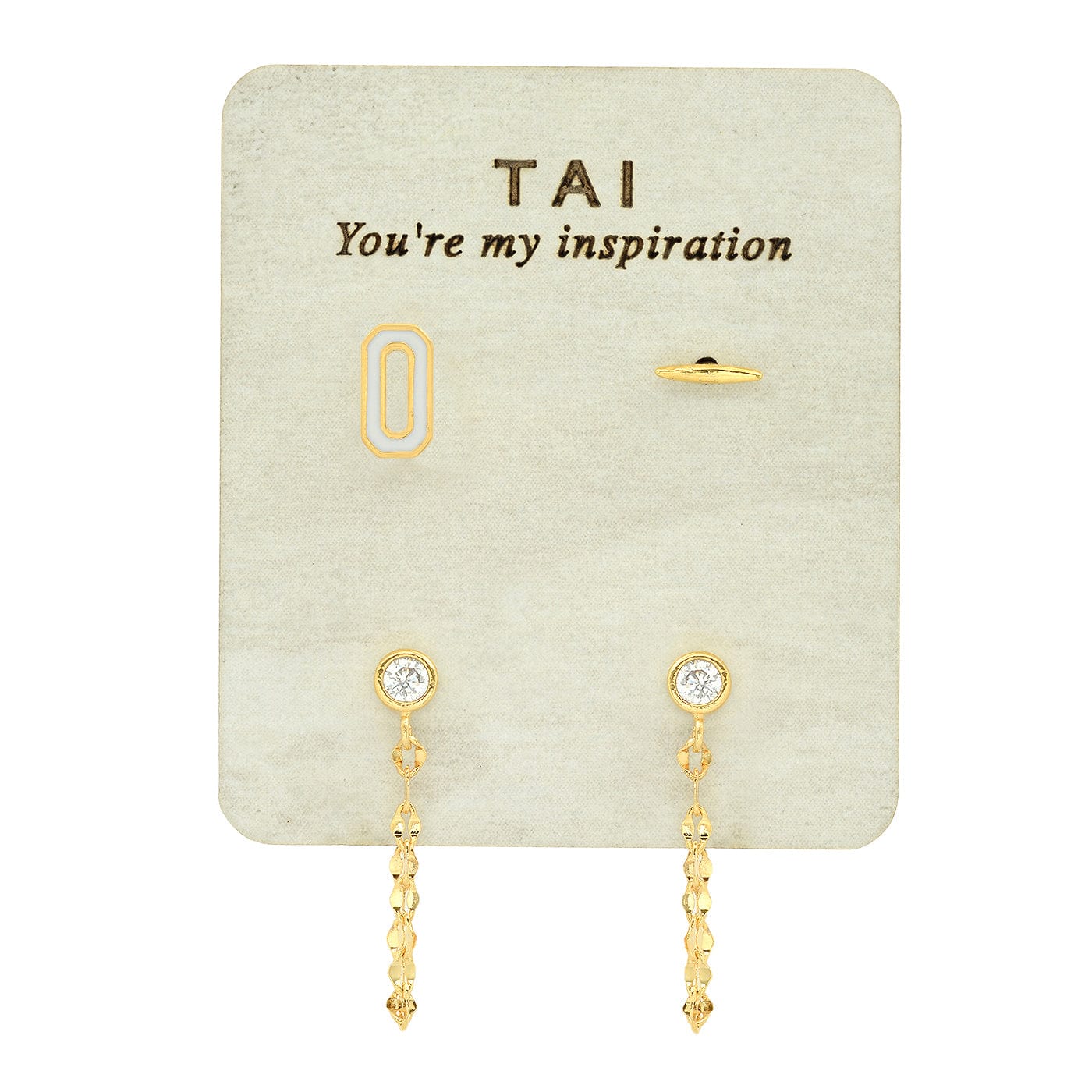 Enamel Monogram Stud Set