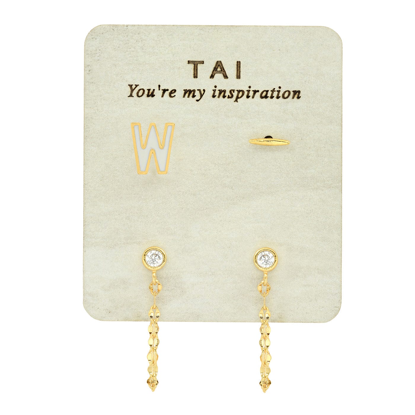 Enamel Monogram Stud Set