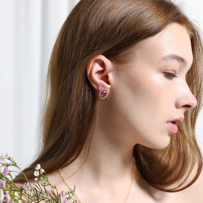 Flower Studs with Rose Center