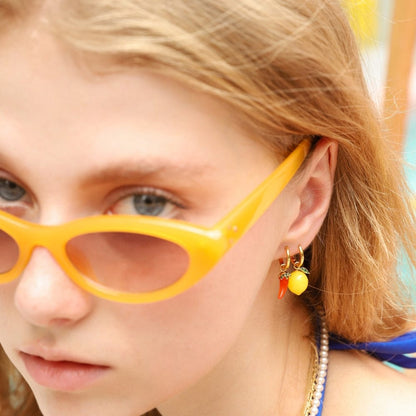 Lemon Zest Huggie Earrings