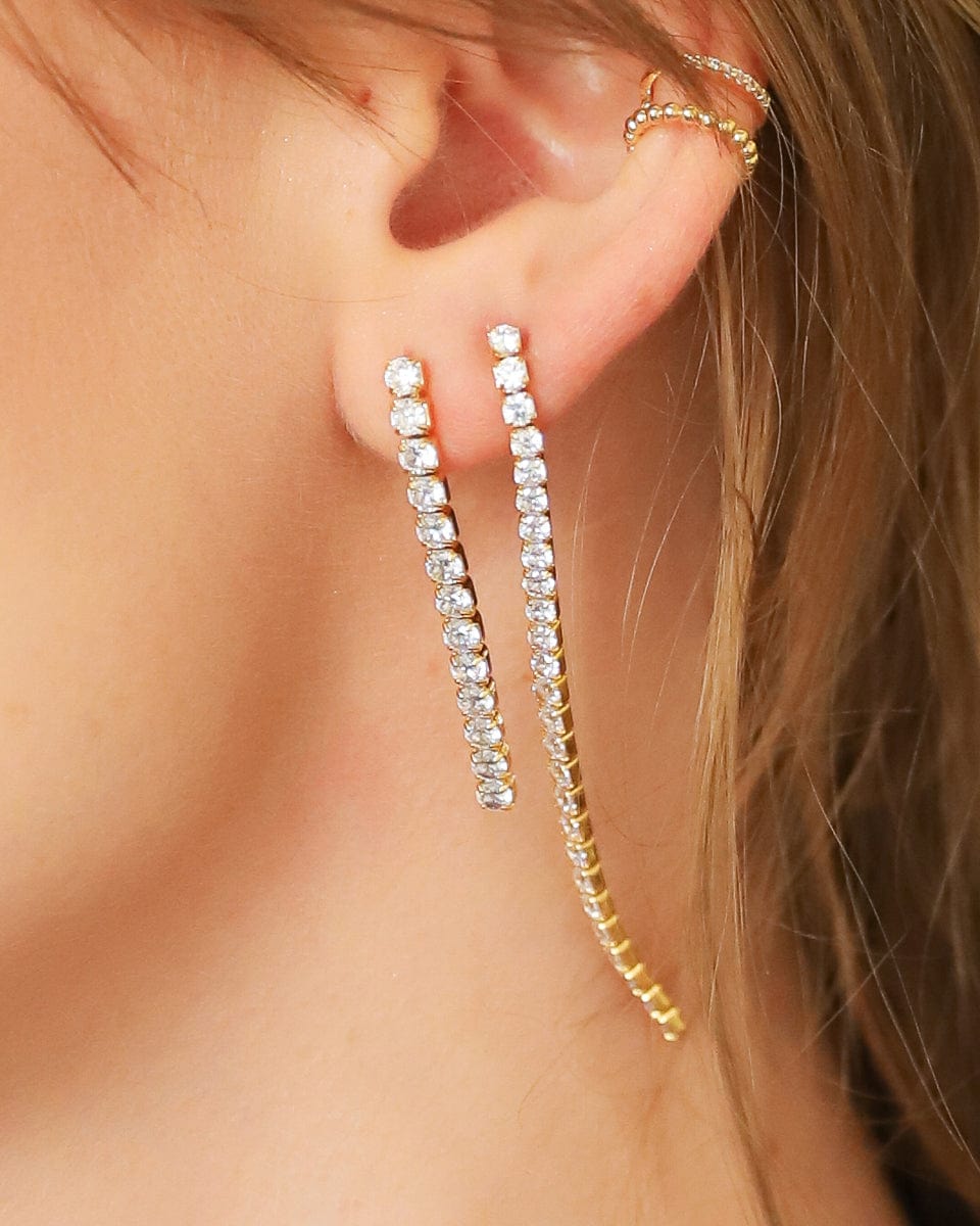 Long Linear CZ Earrings