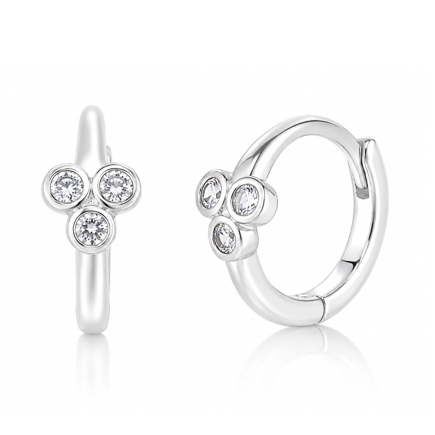 Mini Cubic Zirconia Cluster Huggie Earrings