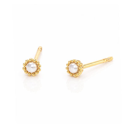Mini Gold Trim Post Earring