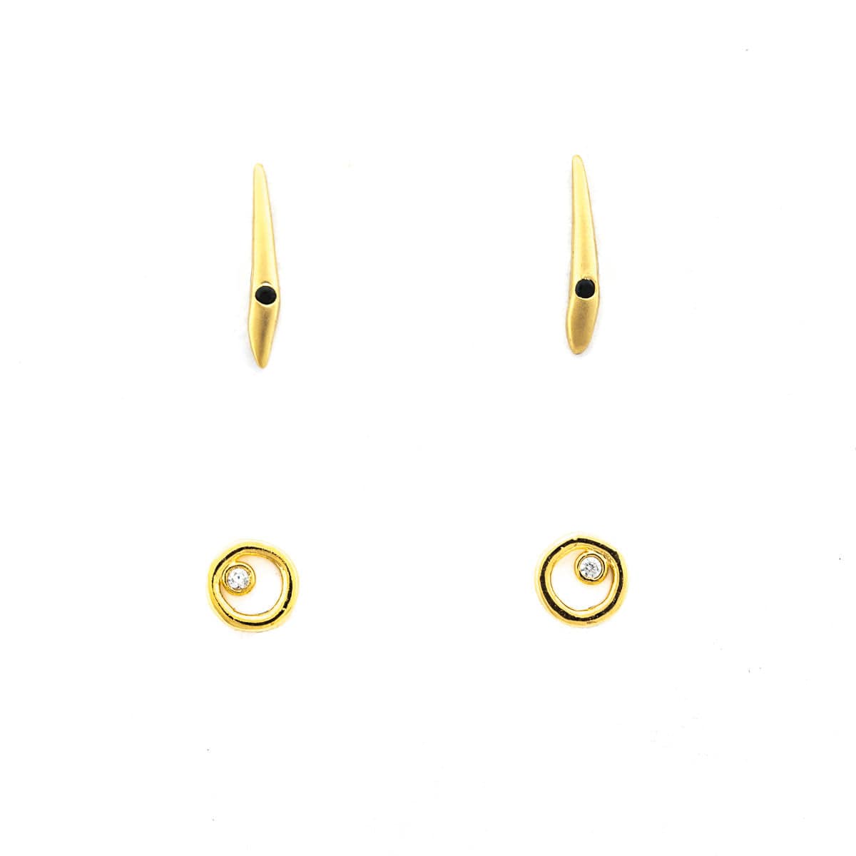 Mini Open Circle Set Of 2 Earrings