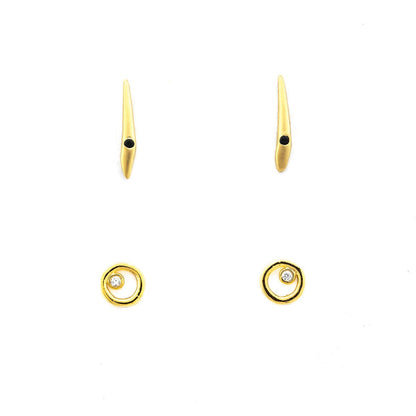 Mini Open Circle Set Of 2 Earrings