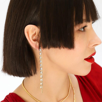 Multi-Chain CZ Linear Earrings