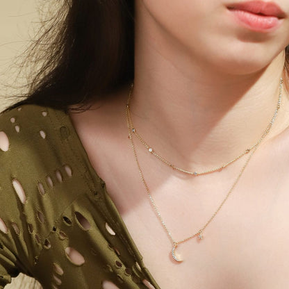 CZ Bezel Station Necklace