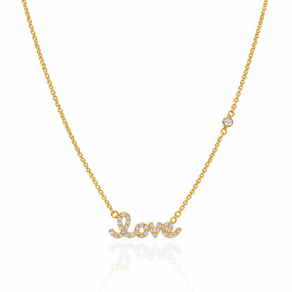 CZ Love Pendant Necklace