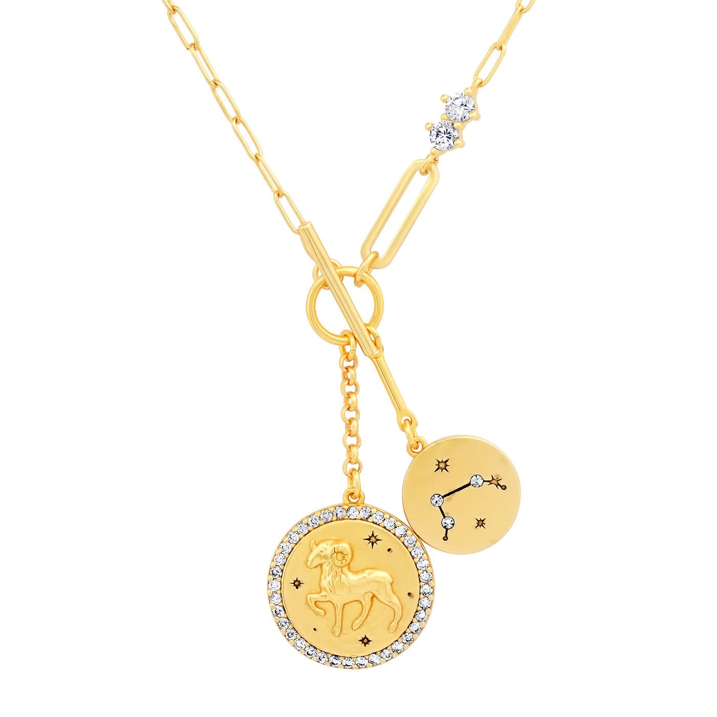 Double Coin Zodiac Necklace