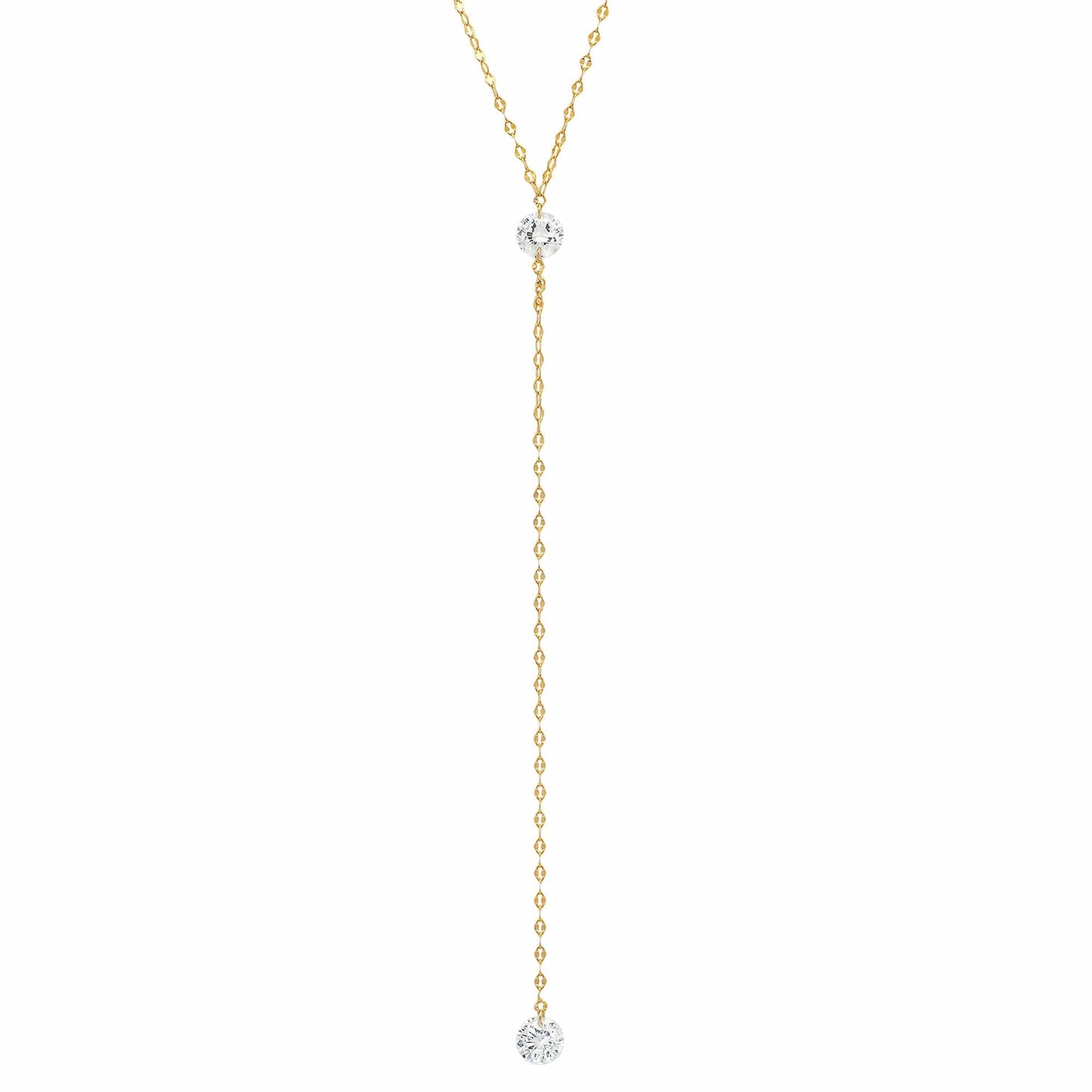 Y-Drop CZ Pendant Necklace