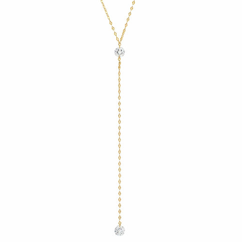 Y-Drop CZ Pendant Necklace
