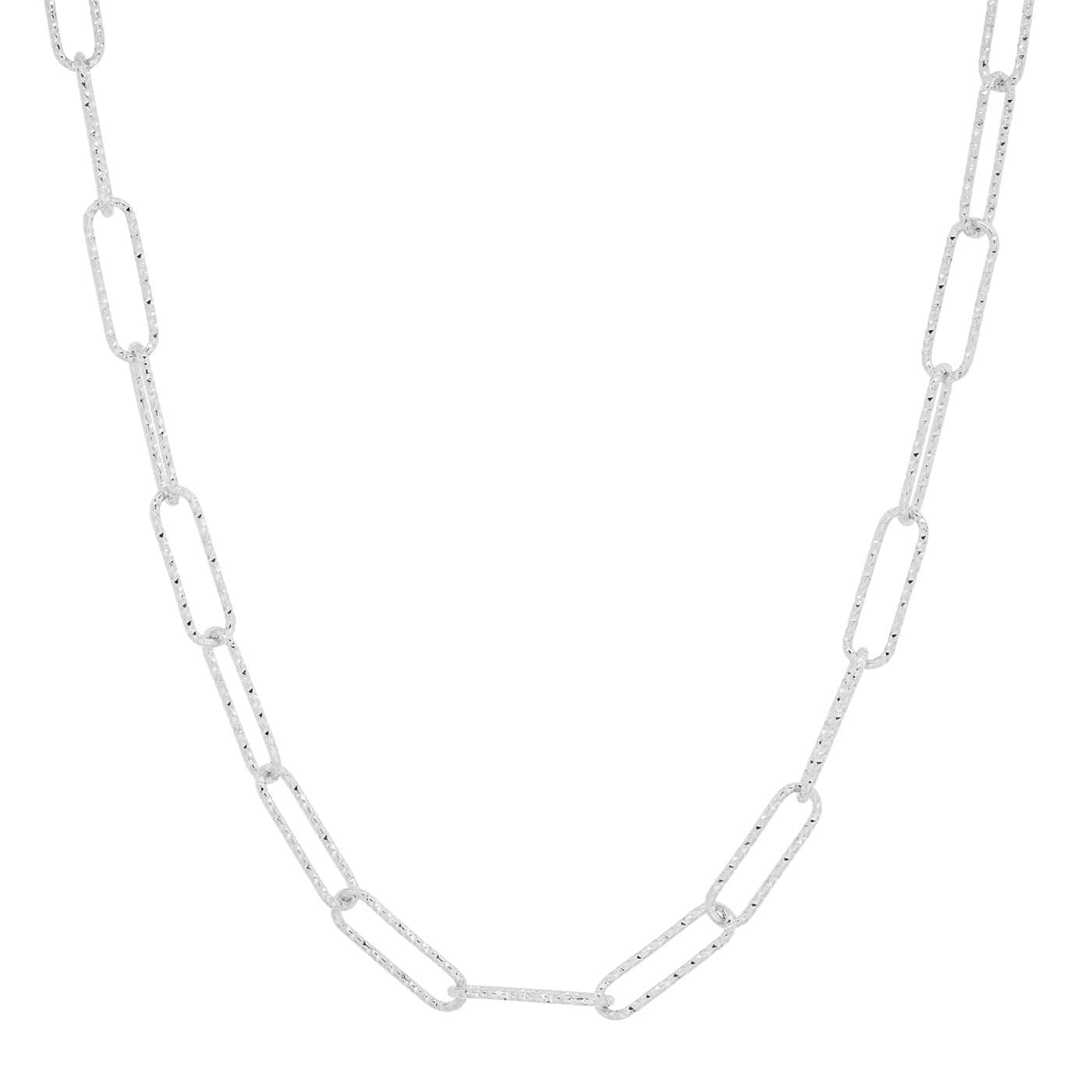 Gold Hammered Paper Clip Chain