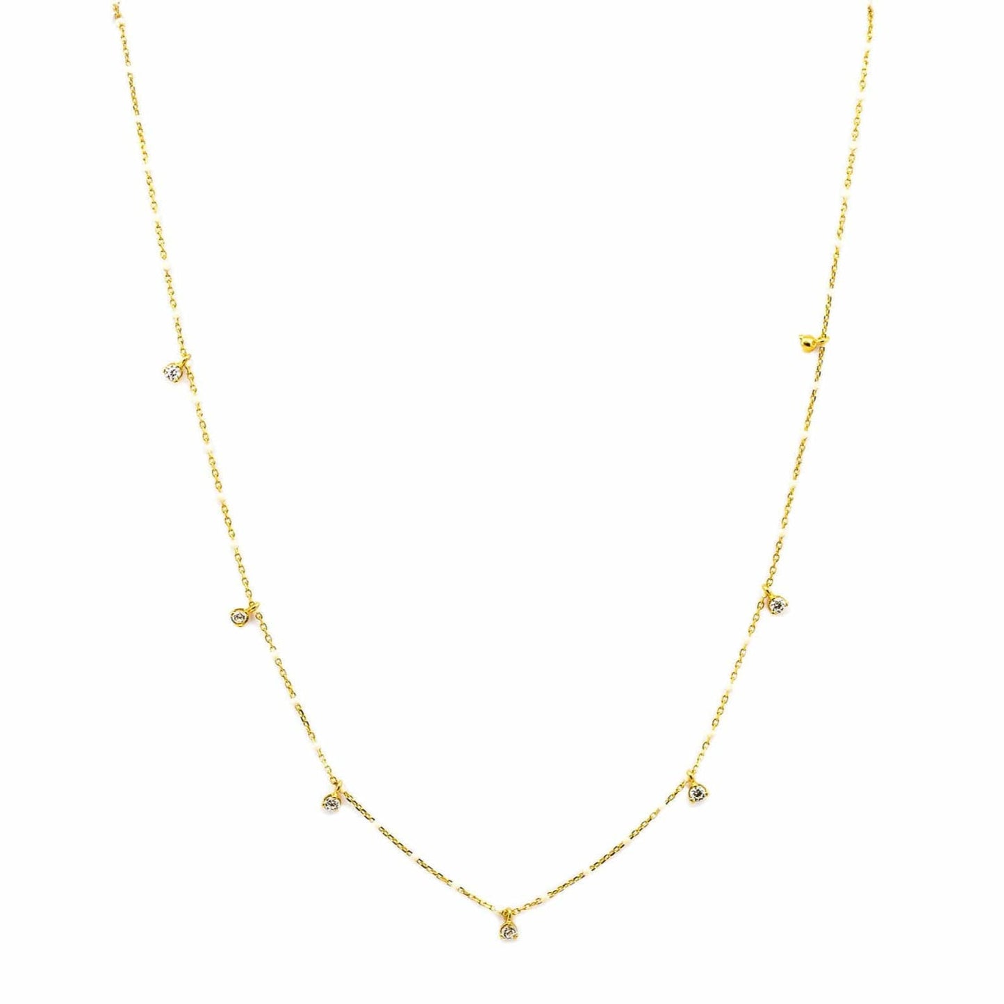 Gold Vermeil Enamel with Stationed Charm Necklace