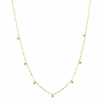 Gold Vermeil Enamel with Stationed Charm Necklace