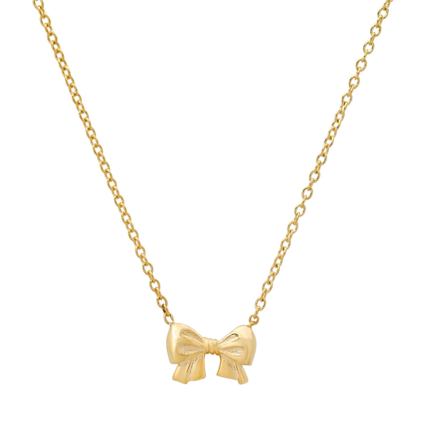 Golden Bow Pendant Necklace