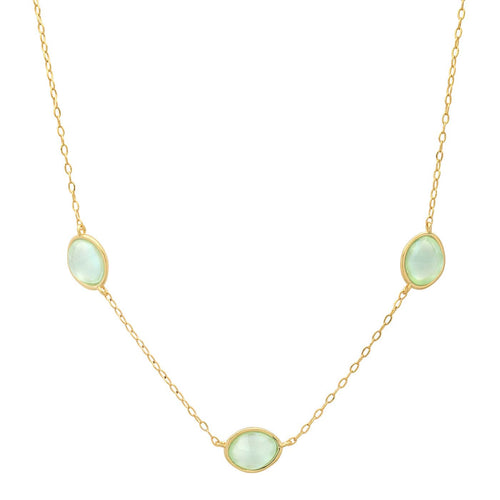 Mint Oval Pendant Necklace