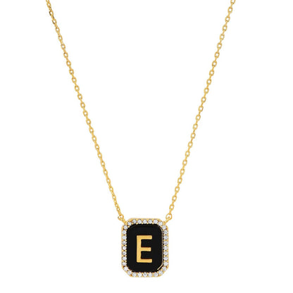 Onyx Monogram Pendant Necklace