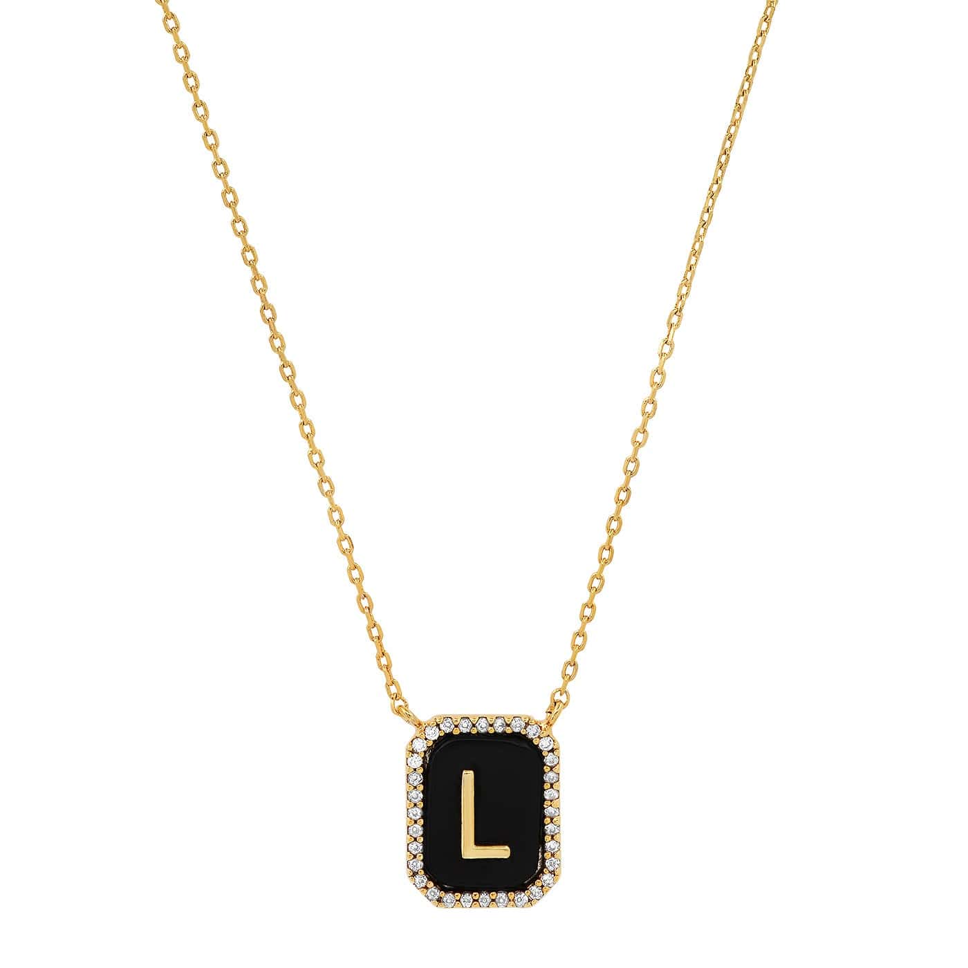 Onyx Monogram Pendant Necklace