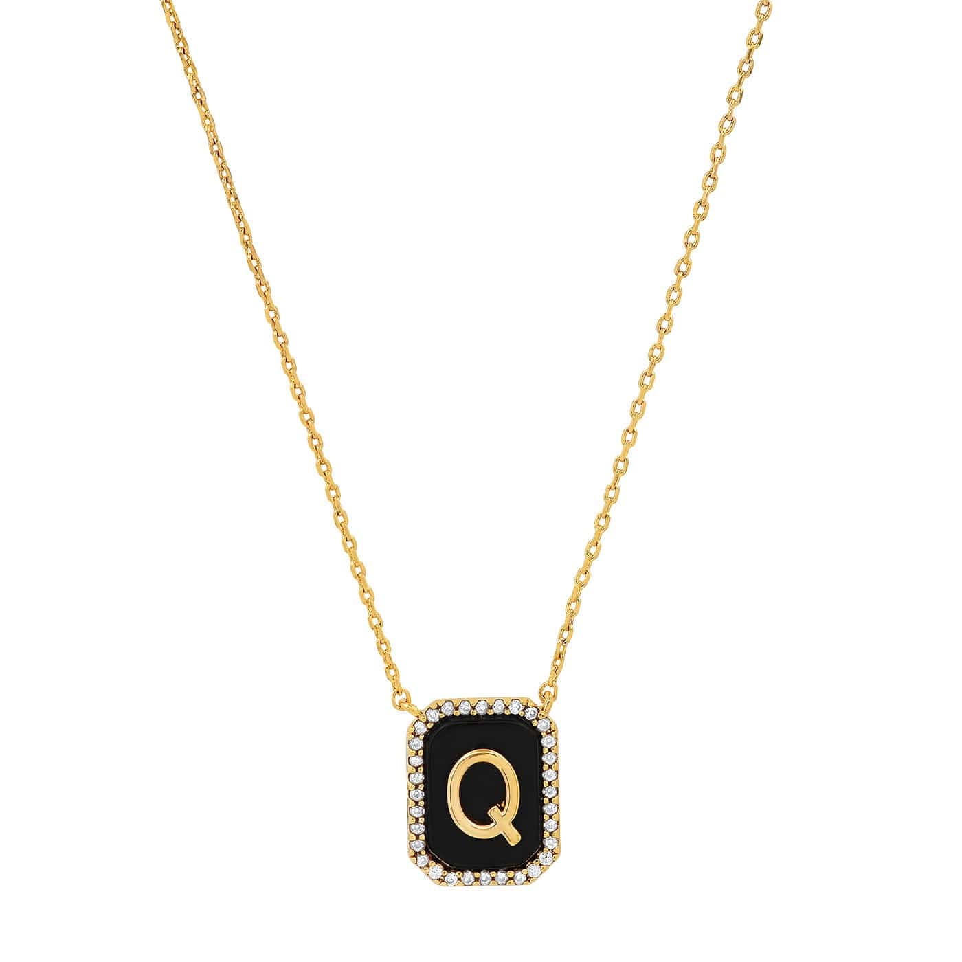 Onyx Monogram Pendant Necklace