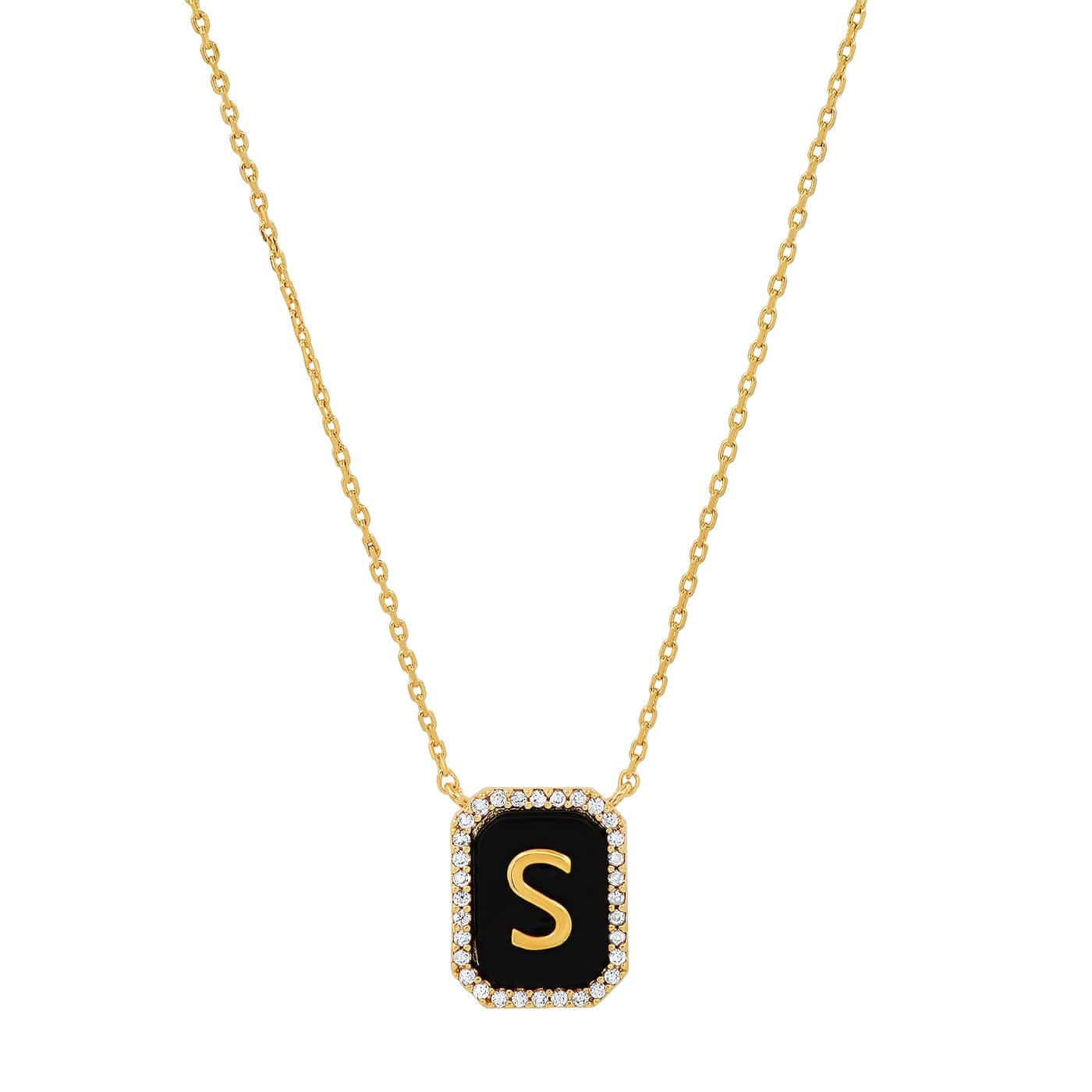 Onyx Monogram Pendant Necklace