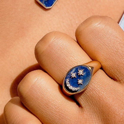 Lapis Star And Moon Signet