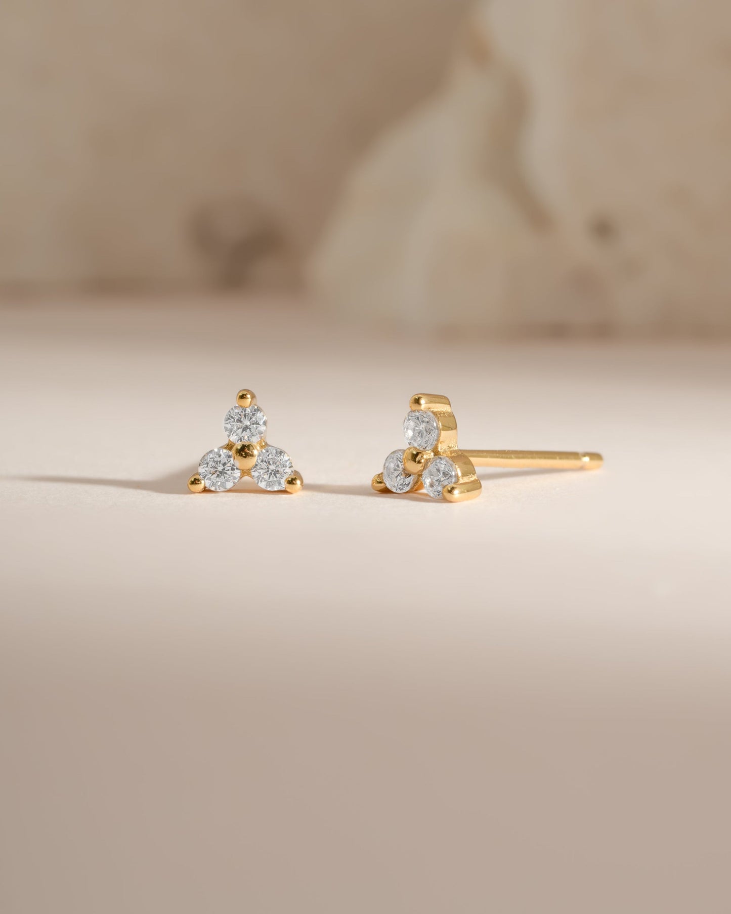 Three Stone CZ Studs