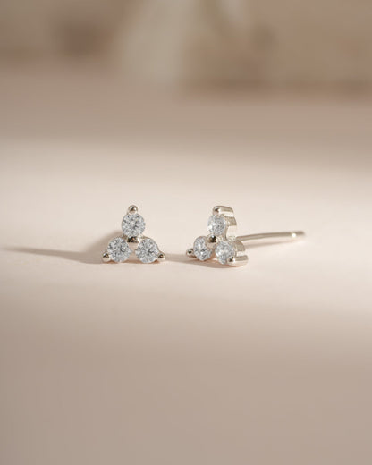 Three Stone CZ Studs