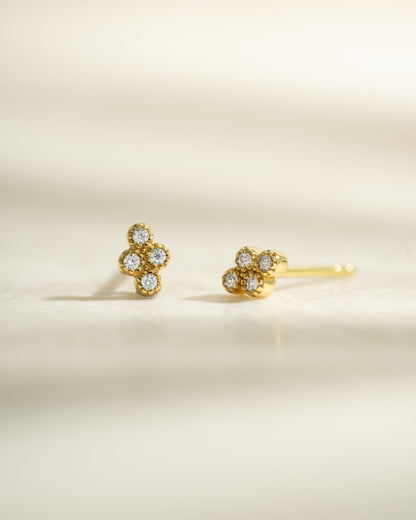Tiny 4 Stone CZ Studs