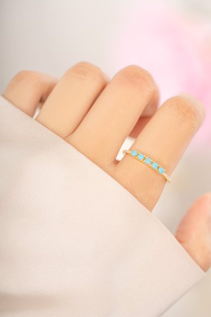 5 Stone Turquoise Ring