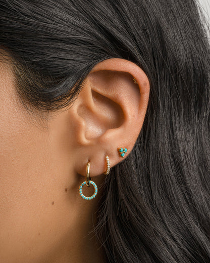 Turquoise Three Stone Studs