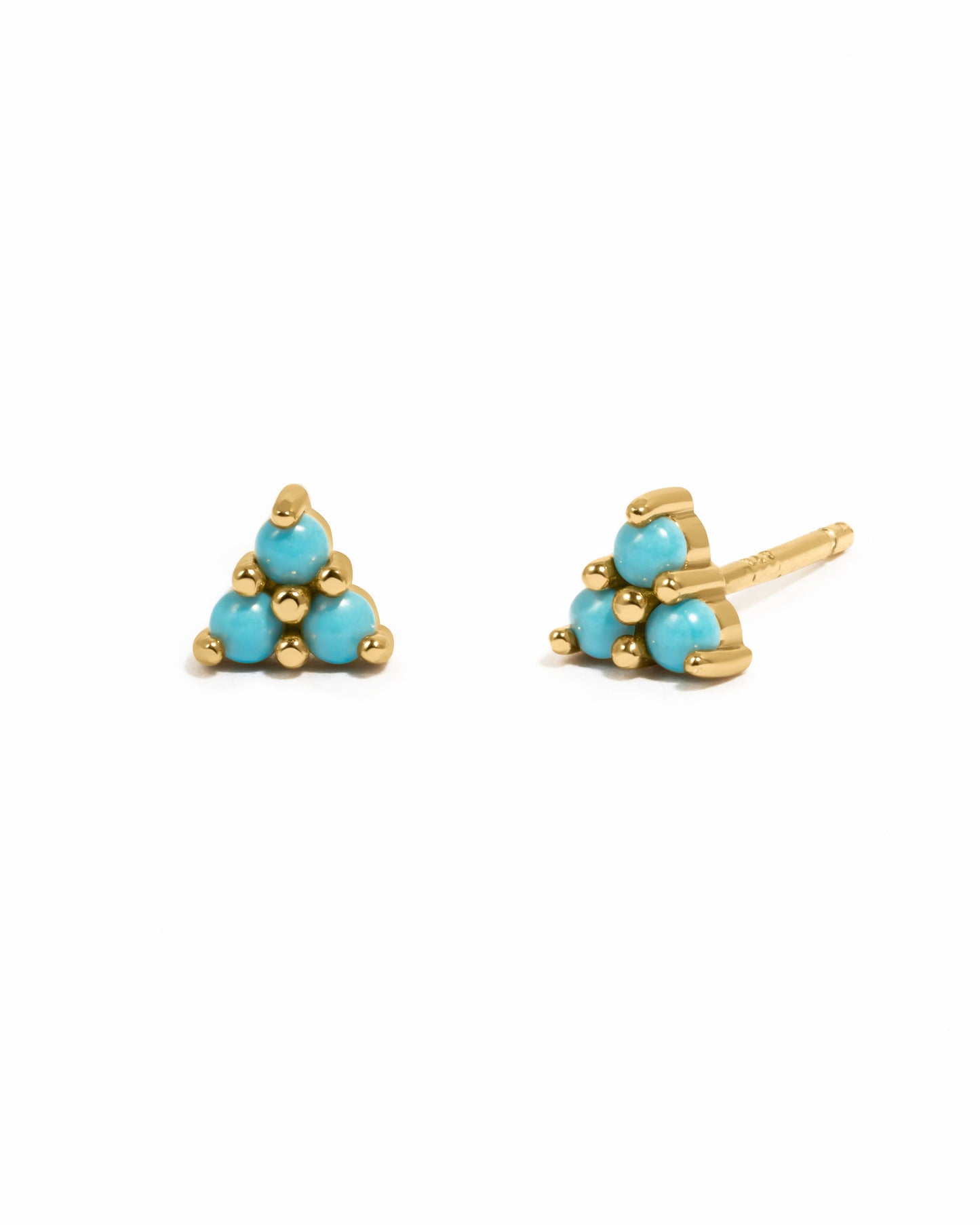 Turquoise Three Stone Studs