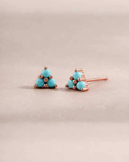 Turquoise Three Stone Studs