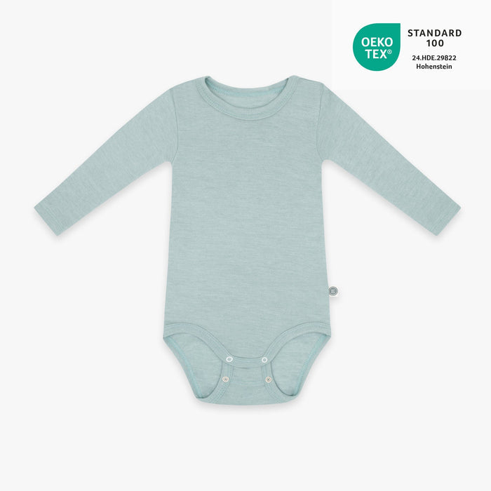 Wolle-Seide Langarm-Body | Essential Mint