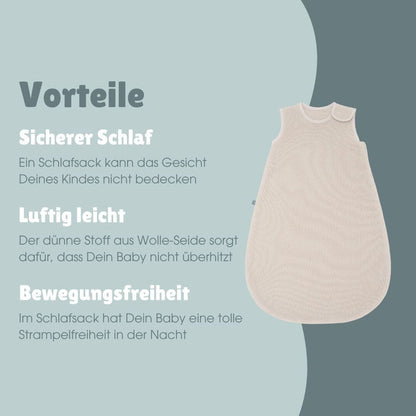 Wolle-Seide Schlafsack 0.5 TOG | Essential Beige