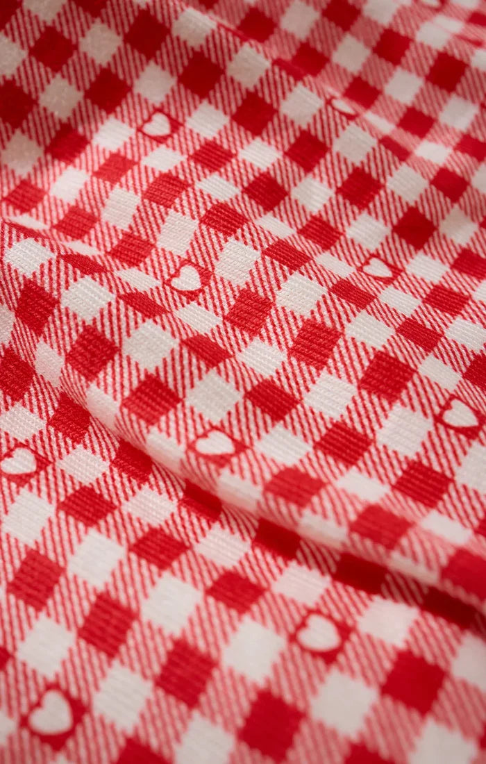 Z Supply: Gingham PJ Top - Kiss Me Red - B Social Boutique