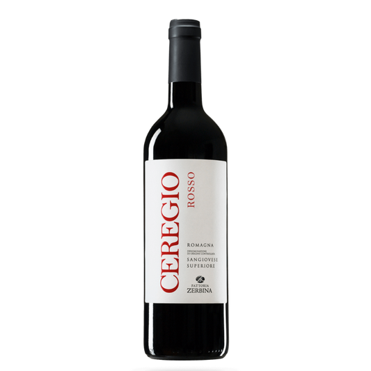 Zerbina Ceregio Red 2022 red wine bottle with cream label and black cap